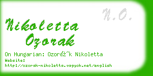 nikoletta ozorak business card